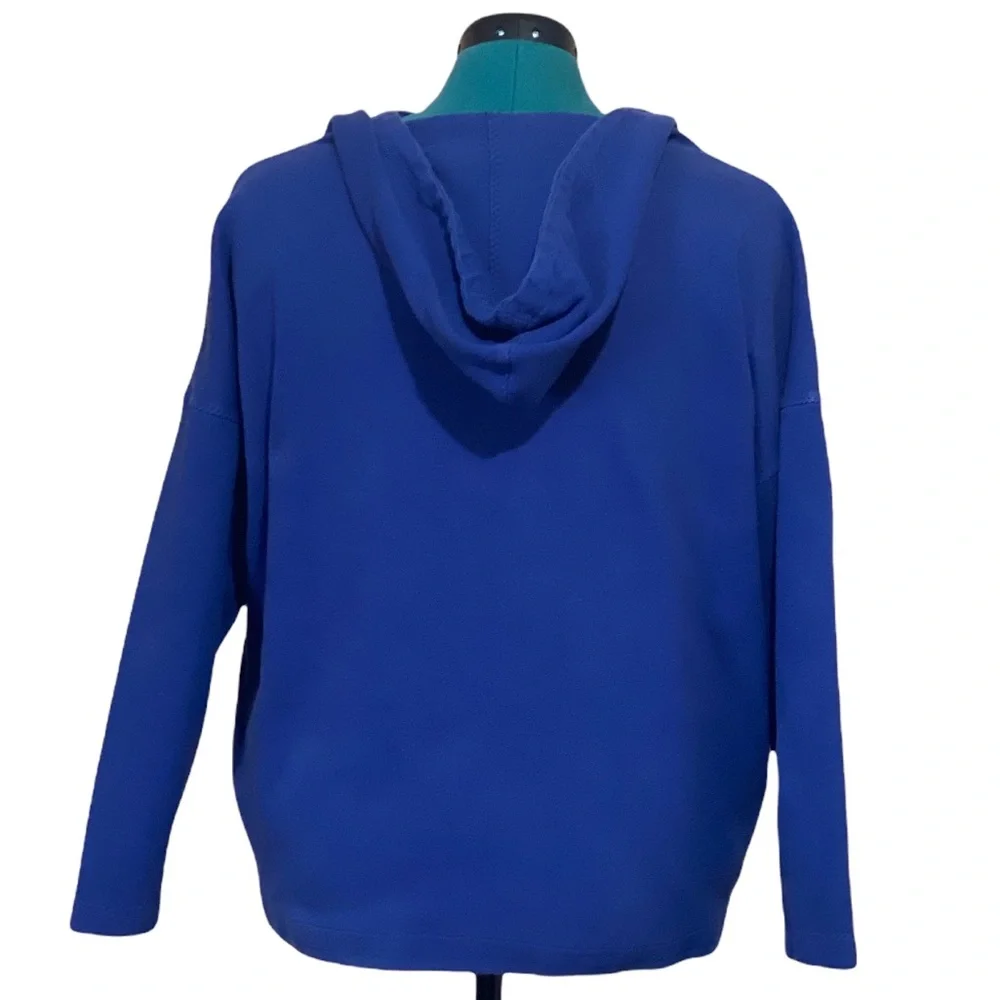 Nautica Blue Hoodie with Front Zipper and Kangaroo Pockets - Picture 3 of 6